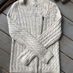 Hawthorne Cable Knit Zip-Front Sweater